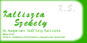 kalliszta szekely business card